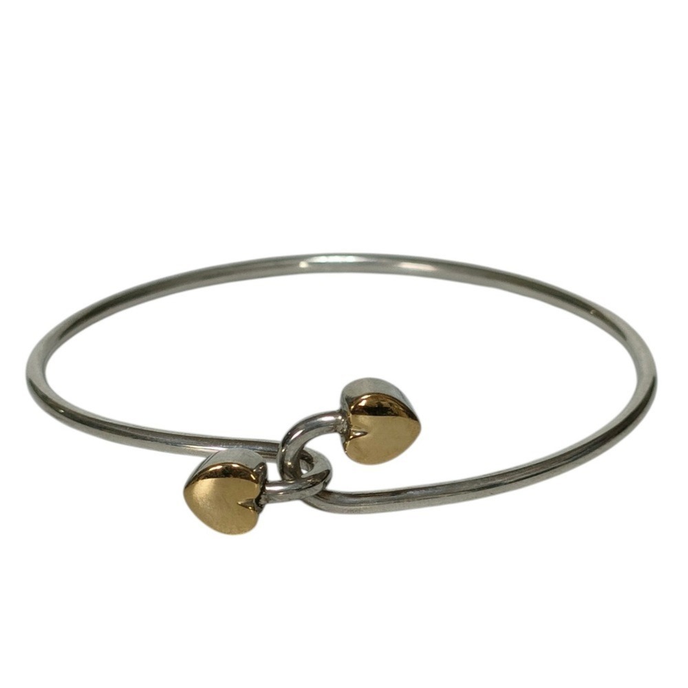 TIFFANY&Co. Tiffany 750x925 Double Heart Hook Bangle Silver Women's